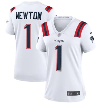 womens nike cam newton white new england patriots game jers